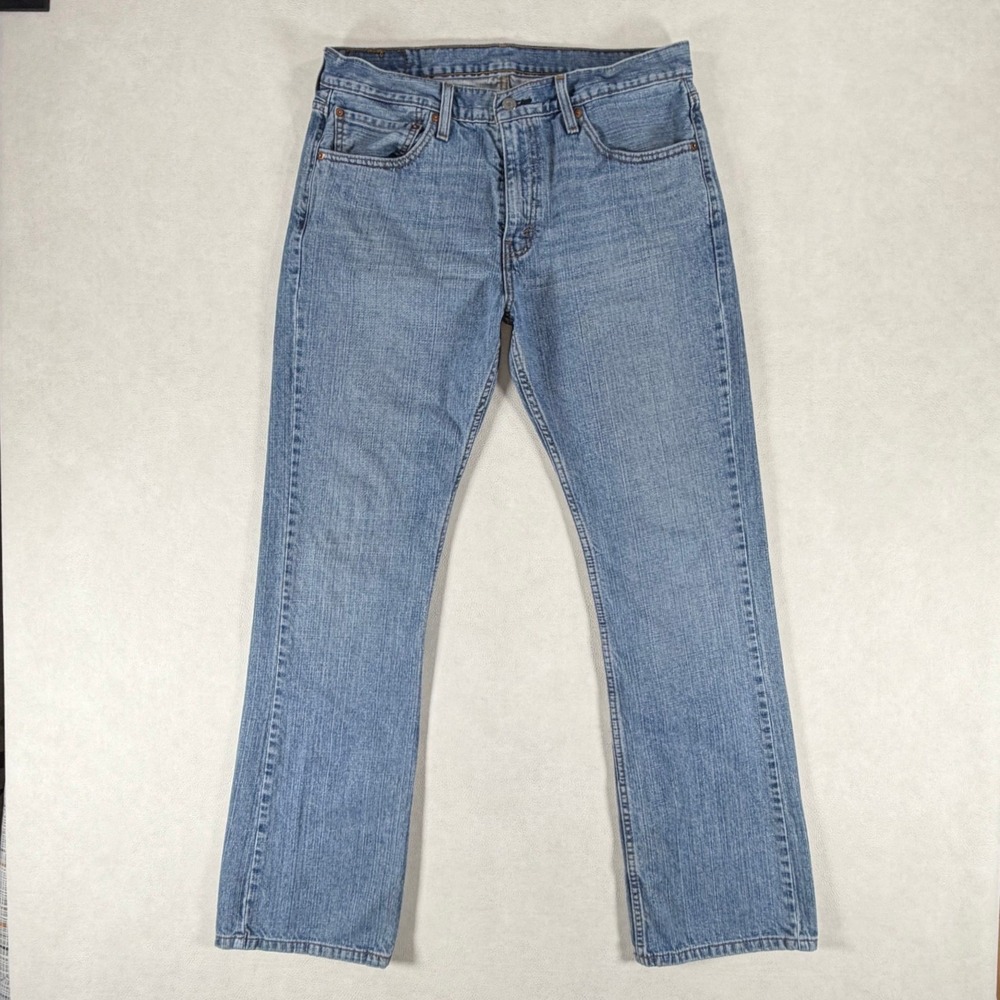 Levis 527 Mens Slim Bootcut Jeans Light Wash Blue Denim Size 34x32